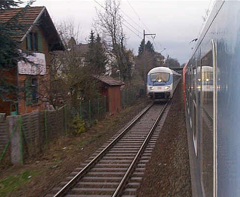 InterRegio-Begegnung kurz vor Offenburg