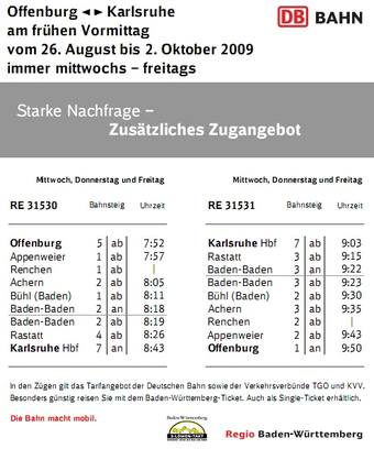 Nachfrageanpassung zusätzliche Züge