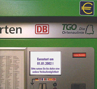 Ende der Mark - dieser Automat ist umgestellt!